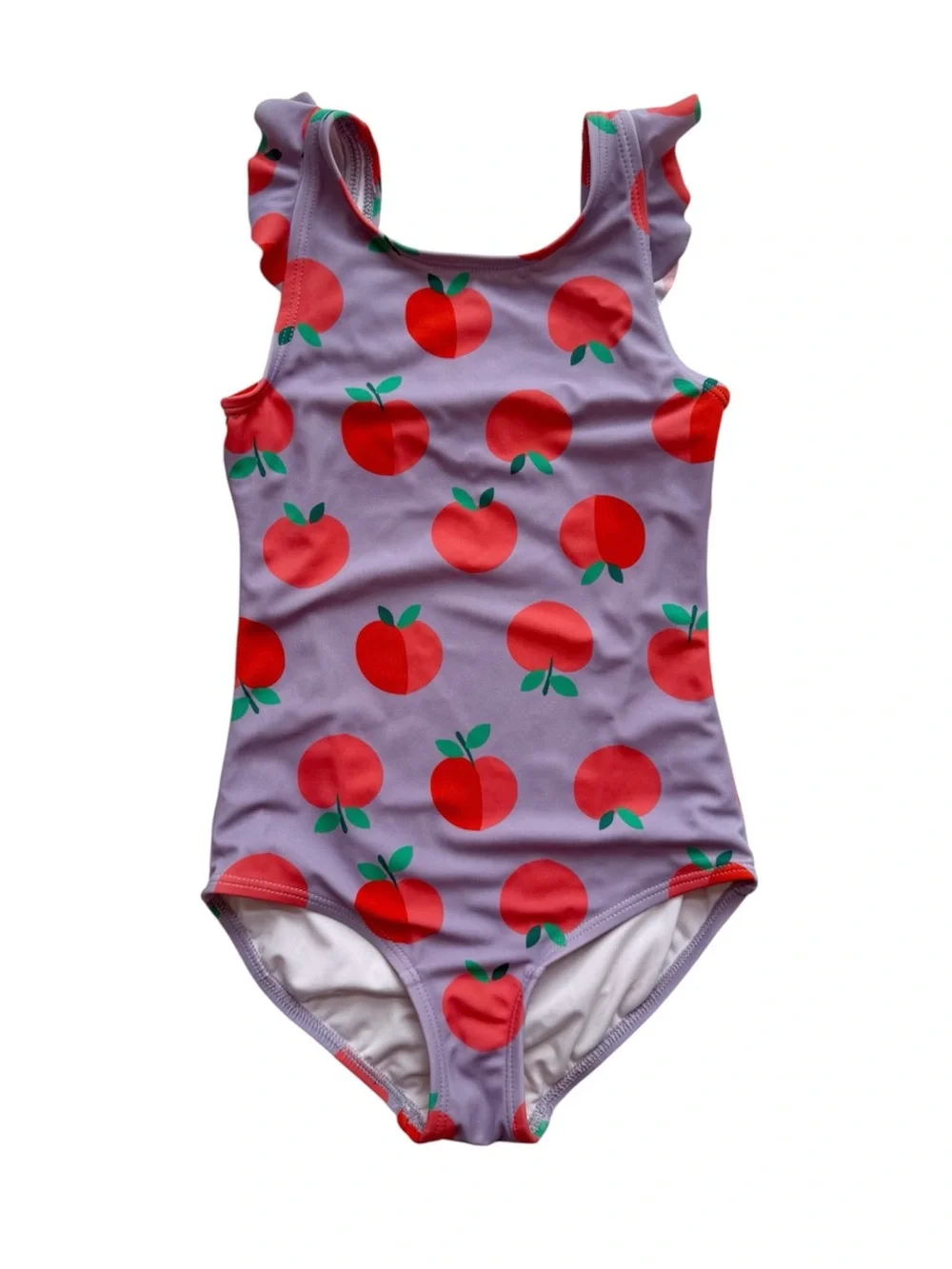 Hanna Andersson Flutter Sleeve One Piece Swimsuit Peach Print Size 6/7